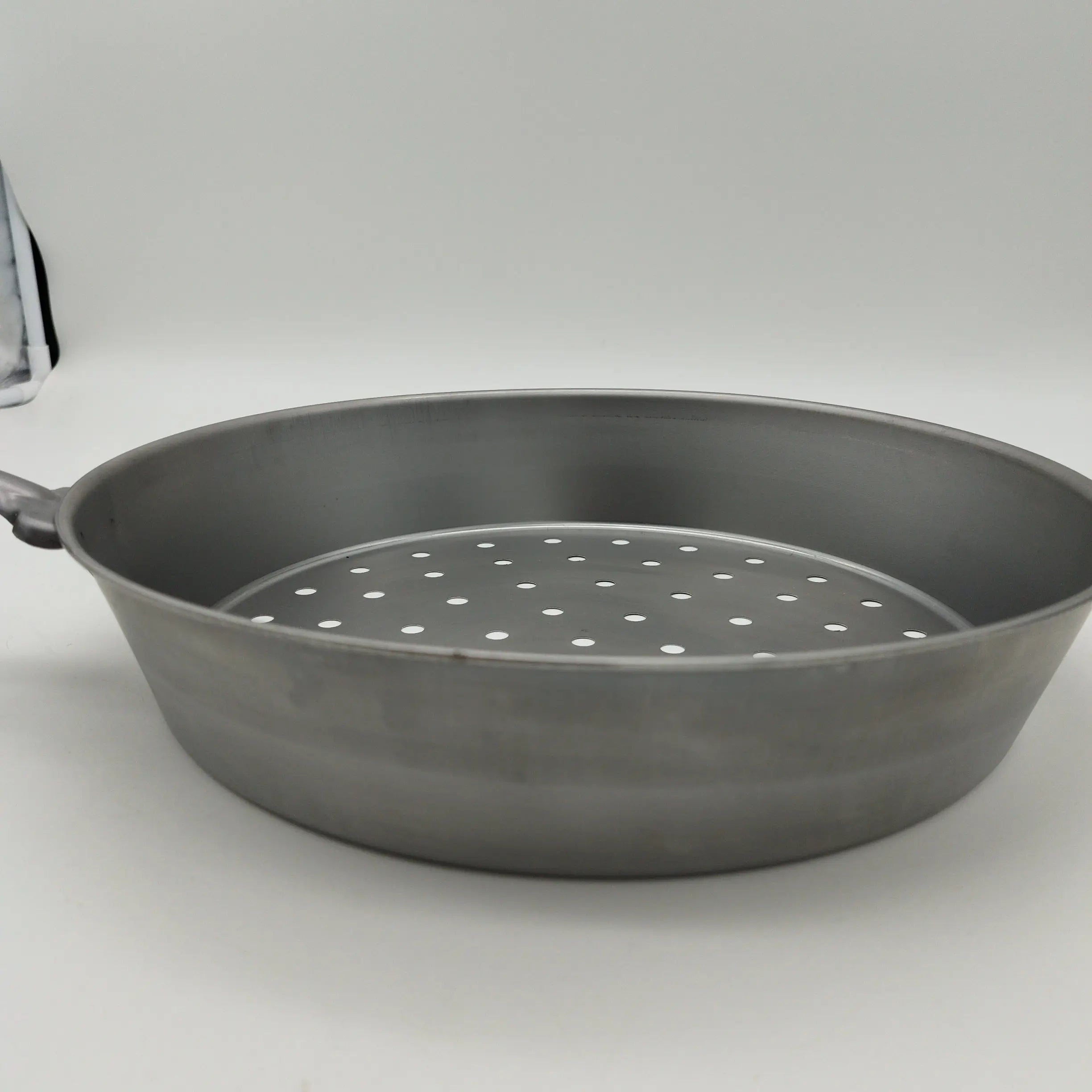 Padella castagne con fori manico legno Cm 30 INOX Fondo induzione Omra OMRA