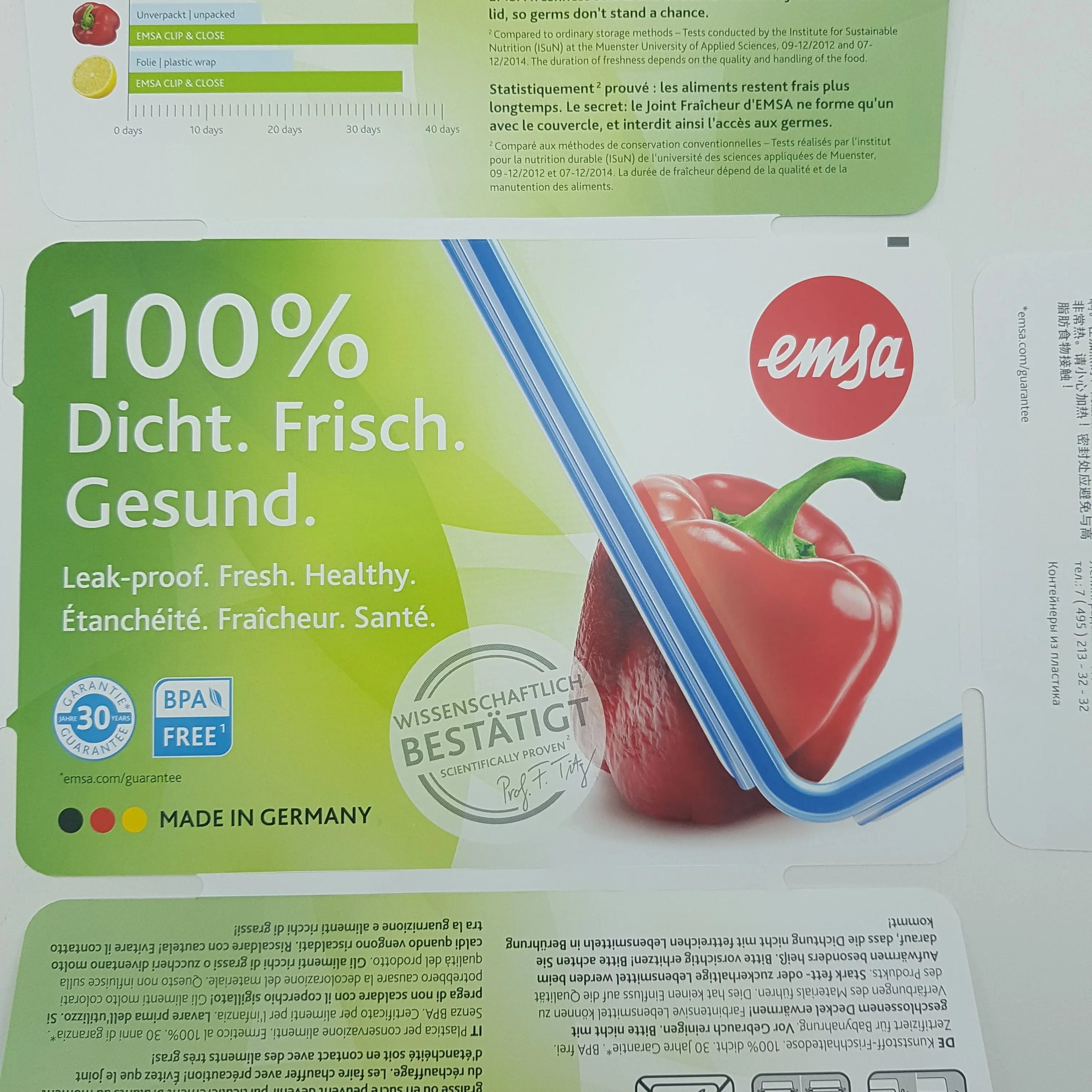 Contenitore rettangolare per alimenti salva-freschezza Emsa 2,3 lt emsa