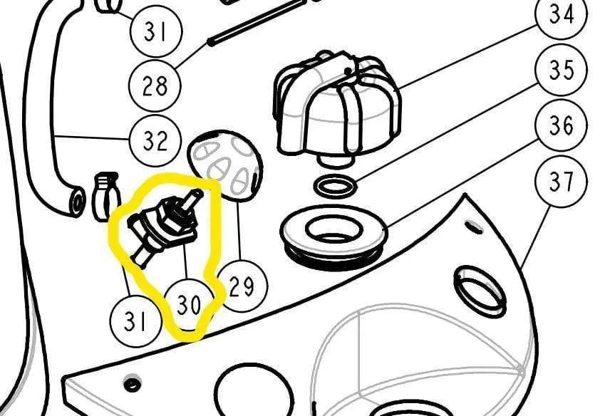 Rubinetto di regolazione in plastica per genaratore di vapore 909 plus Unitekno UNITEKNO