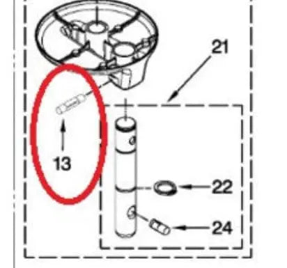 Spina asse Testa aggancio fruste per Kitchenaid 6.9lt 5ksm7580x, k45, k7 hd, k7 pro KITCHENAID