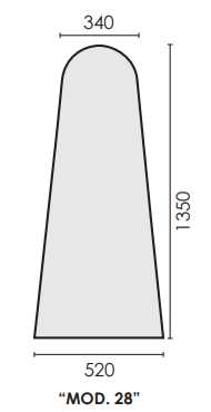 Mollettone poliestere mod. “28” 1350x520x340mm spessore 9mm Prima Prima