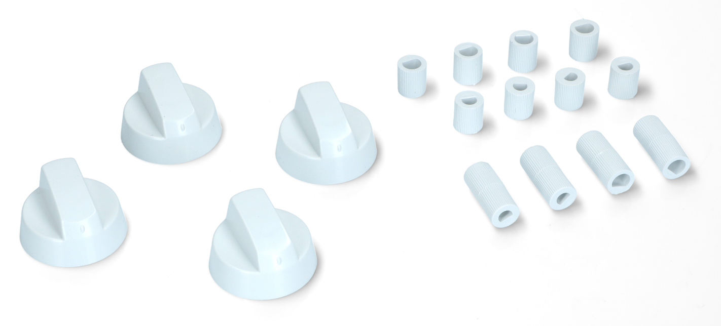 Universeller weißer Ofenknopf mit 4pz SKL -Kit -Reduzierungen