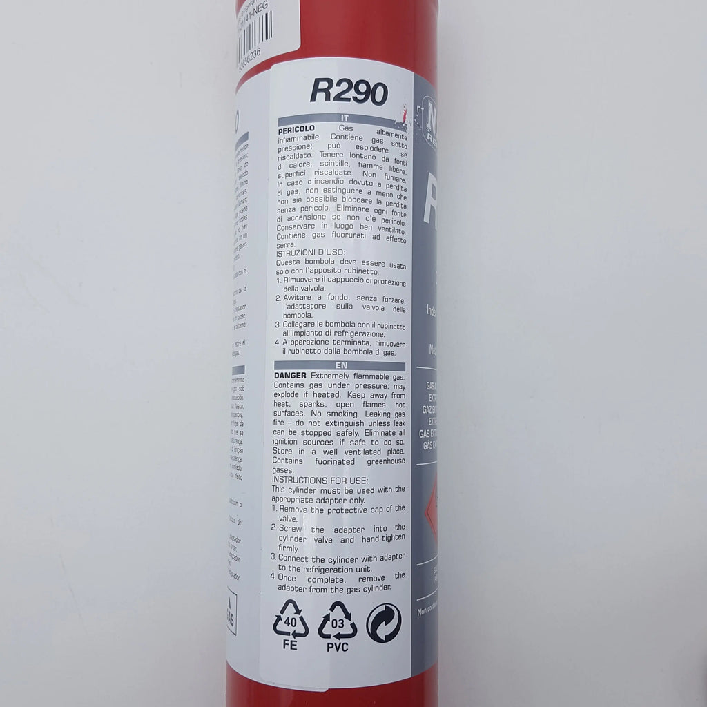 R290 370g refrigerant gas cylinder Ennebiservice