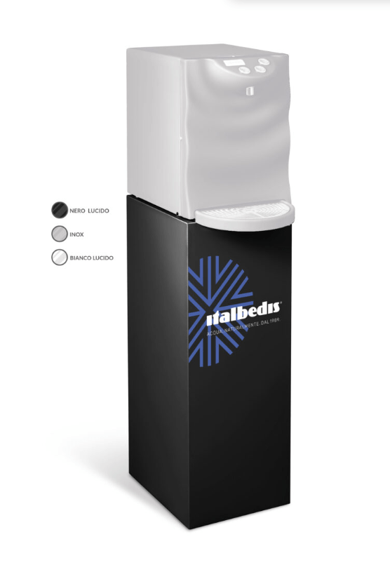 Mobiletto bianco attrezzato con svuota vaschetta-contalitri-testata filtroallaccio acqua e CO2 Italbedis Italbedis